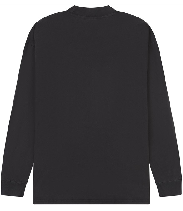 Casual Ringspun Combed 180 Acid Wash Oversize Extended Neck Long Sleeve T