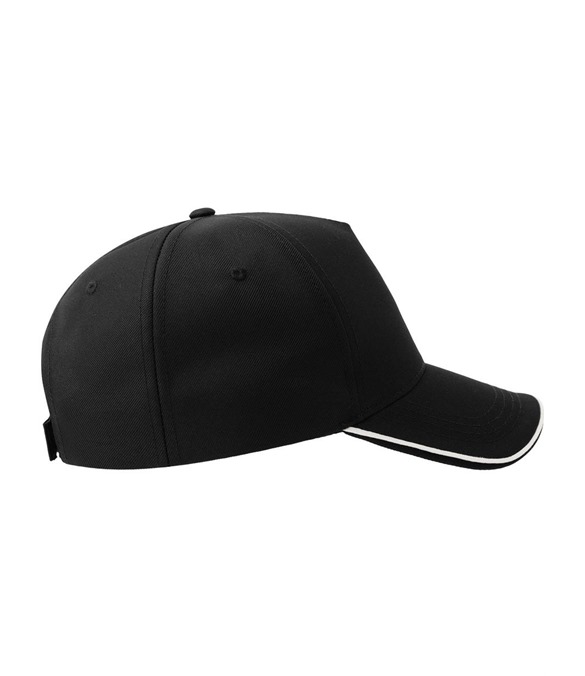 Atlantis Recy Five Piping 5 Panel Structured Mid Profile Curved Visor Recycled Cap