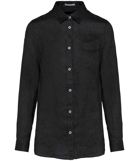 Spasso Ladies Long Sleeve Linen Shirt