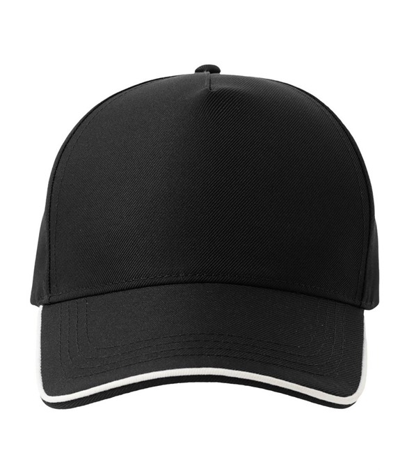 Atlantis Recy Five Piping 5 Panel Structured Mid Profile Curved Visor Recycled Cap