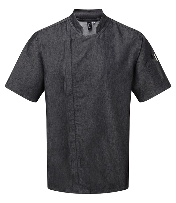 Chef&#39;s zip-close short sleeve jacket