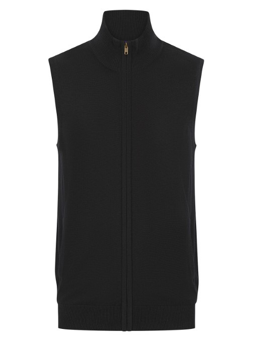 Sleeveless zip-through jumper