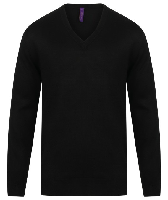 Cashmere touch acrylic v-neck jumper