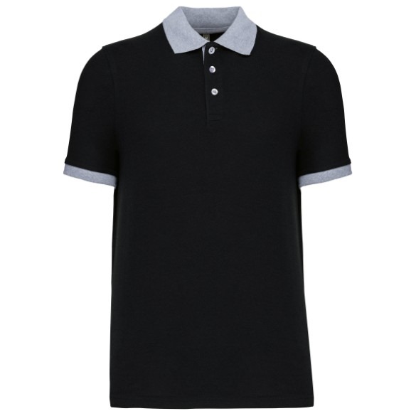Two-tone piqu&#233; polo shirt