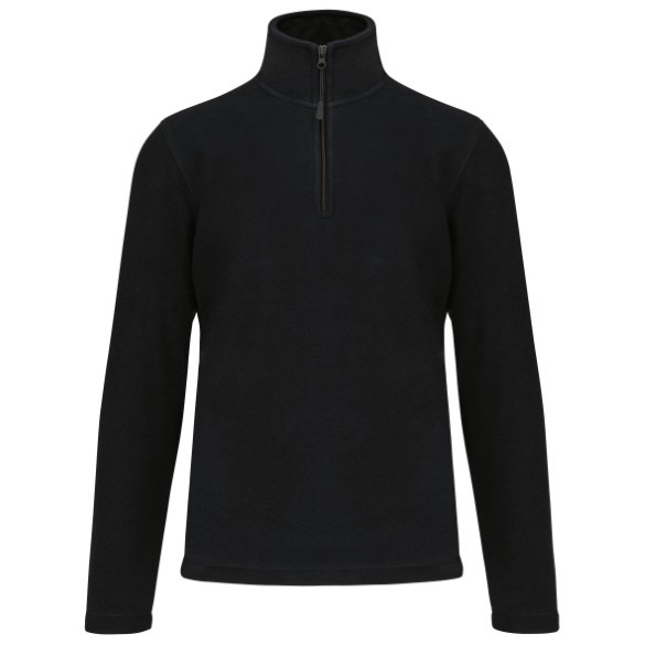 Enzo zip-neck microfleece top