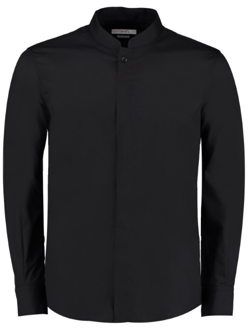Mandarin collar shirt long-sleeved (tailored fit)