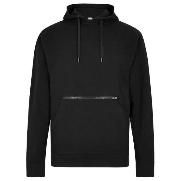 Regular fit piqu? hoodie with zipped pocket