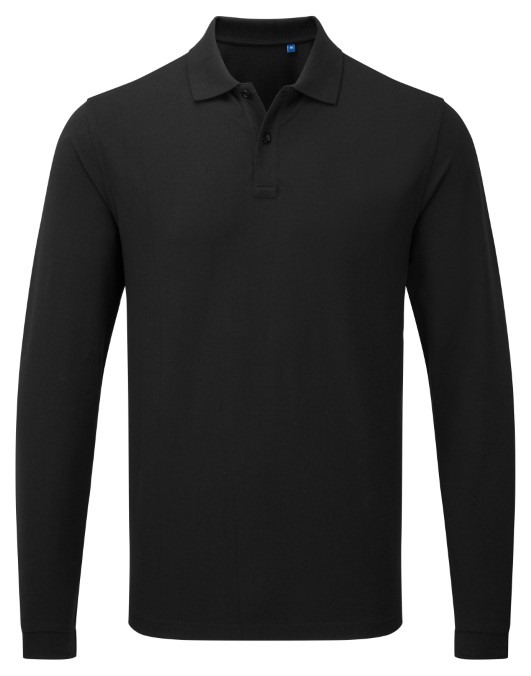 Unisex long sleeve polo shirt, powered by HeiQ Viroblock
