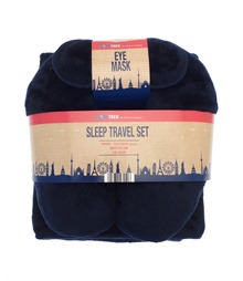 Travel set (neck pillow, eye mask and fleece blanket)