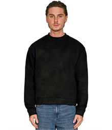 Casual Premium Combed 330 Acid Wash Boxy Oversized Extended Neck Sweatshirt