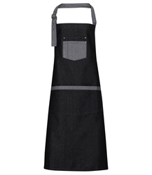 Domain contrast denim bib apron
