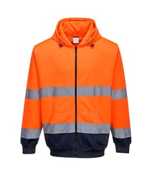 Hi-Vis Contrast Zipped Hoodie