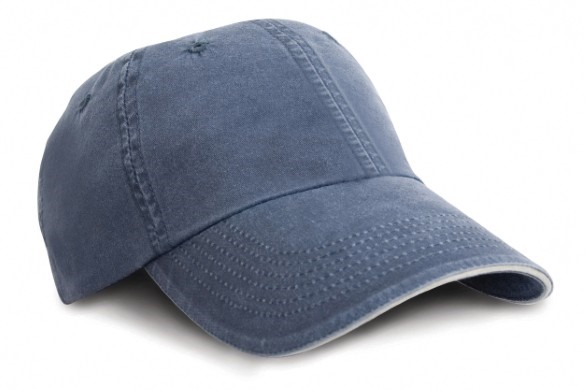 Washed fine line cotton cap with sandwich peak