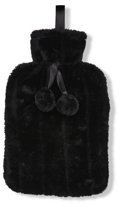 Luxury classic faux fur hot water bottle and cover
