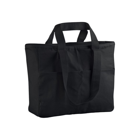 Double-handle cargo pocket tote