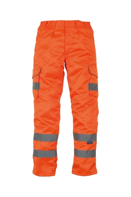 Hi-vis polycotton cargo trousers with kneepad pockets (HV018T/3M)
