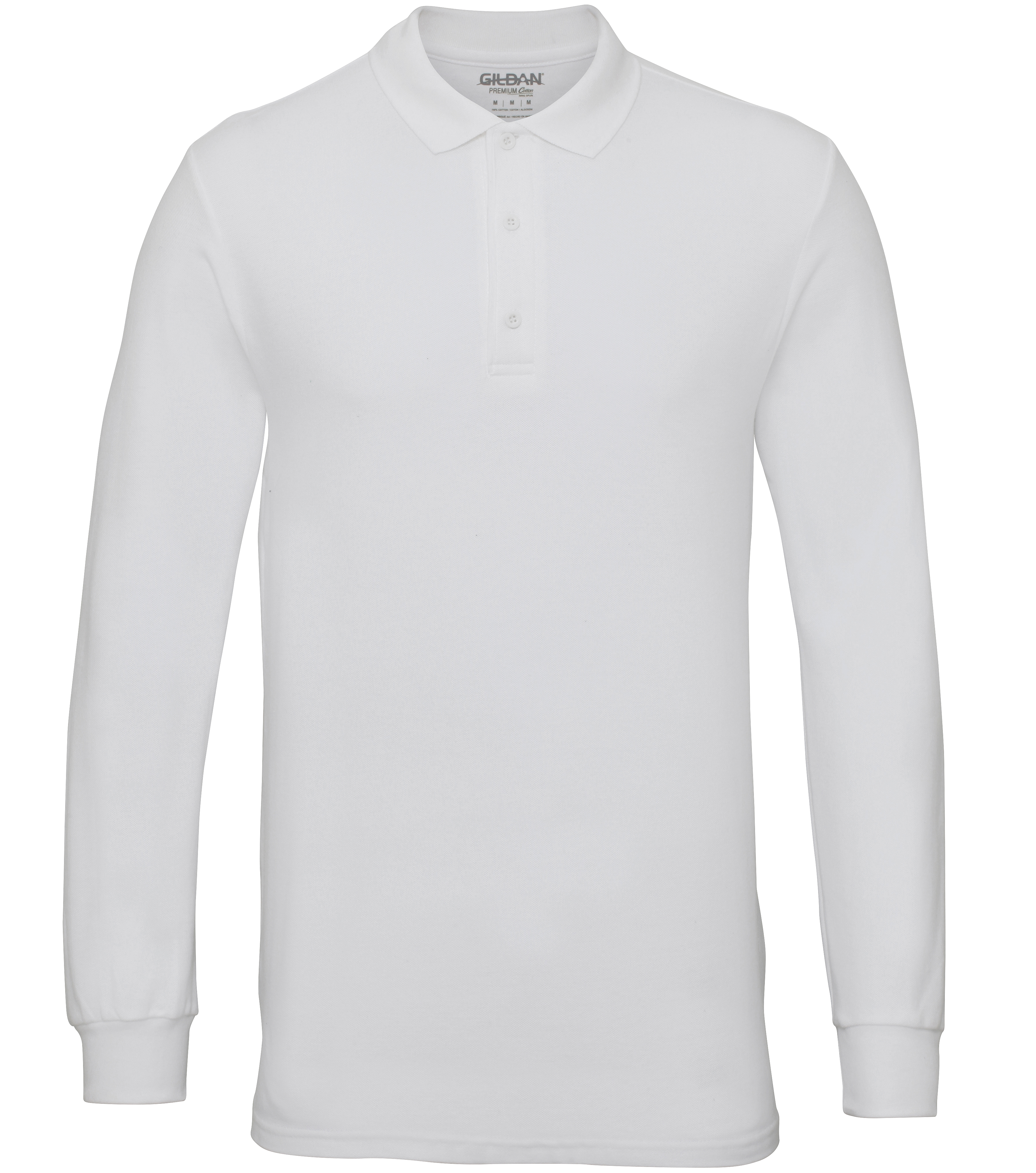 Gildan Premium Cotton Long Sleeve Polo (GD048) - Logo Studio Workwear