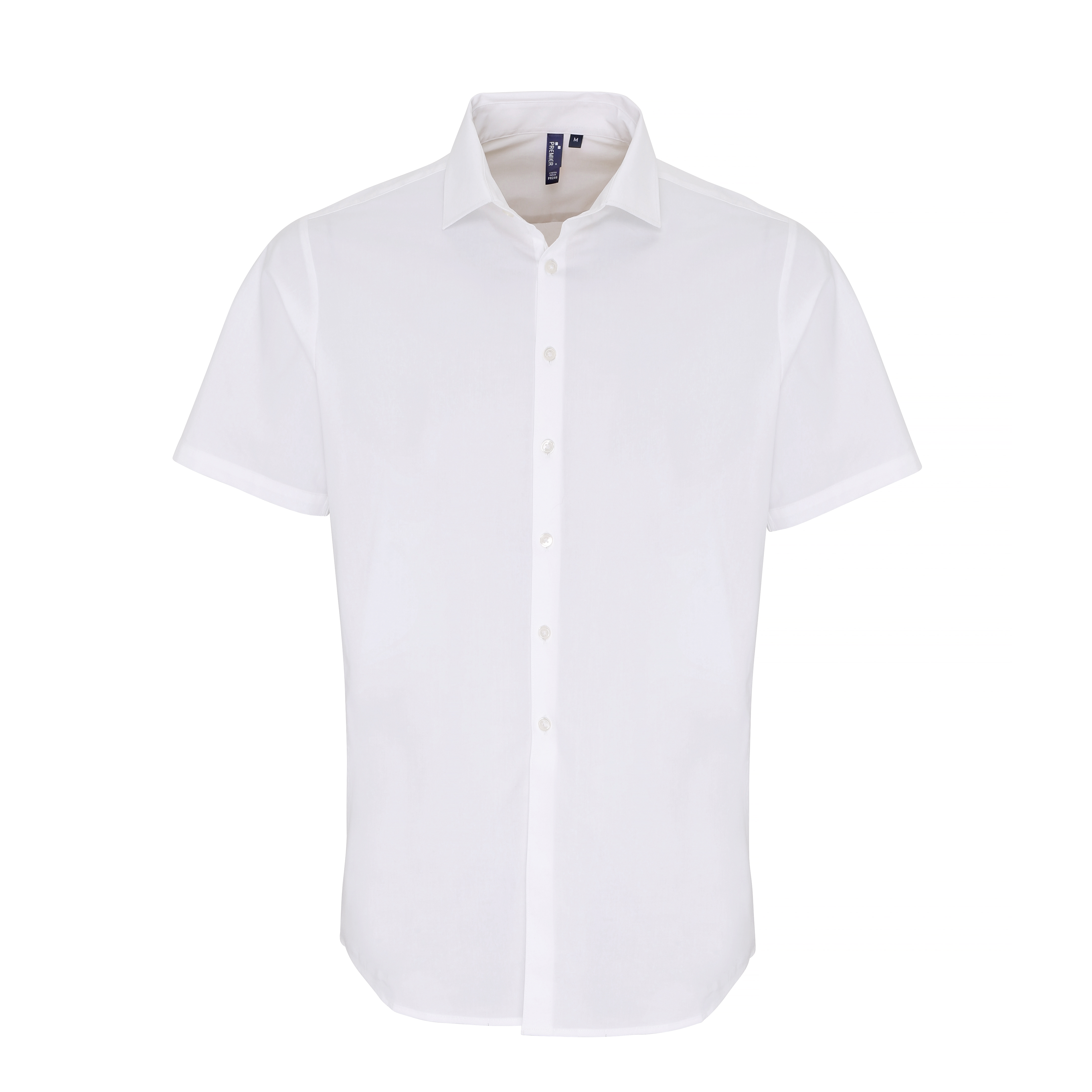 Premier Stretch Fit Cotton Poplin Short Sleeve Shirt (PR246) - Logo ...
